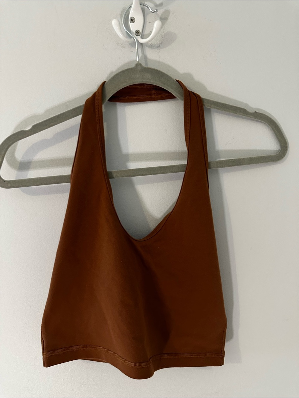 Wilfred Aritzia Rust Brown Halter Crop Top